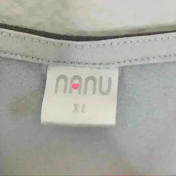 Nanu adjustable tie strap relaxed tank Sz Xl gray Diamond tribal accents - Picture 4 of 7